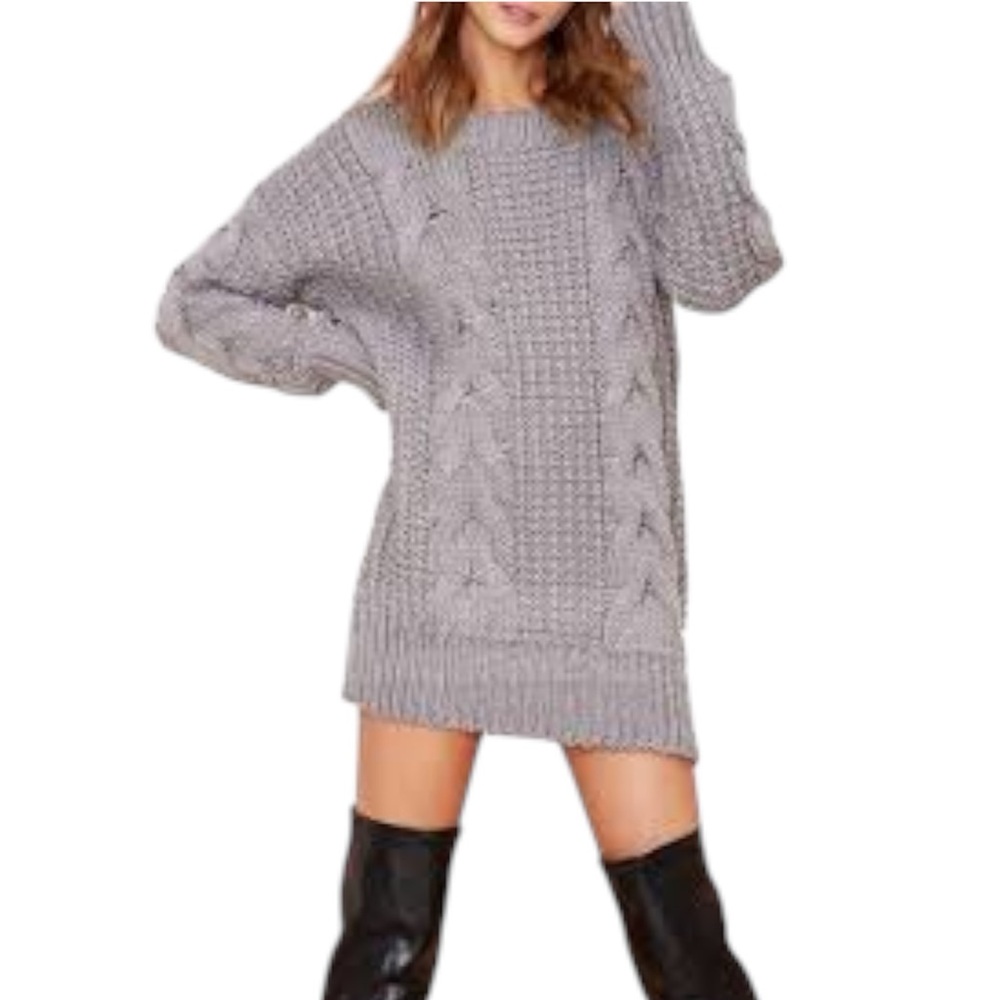 Chunky Oversize Cable Knit Ivory Sweater — XS